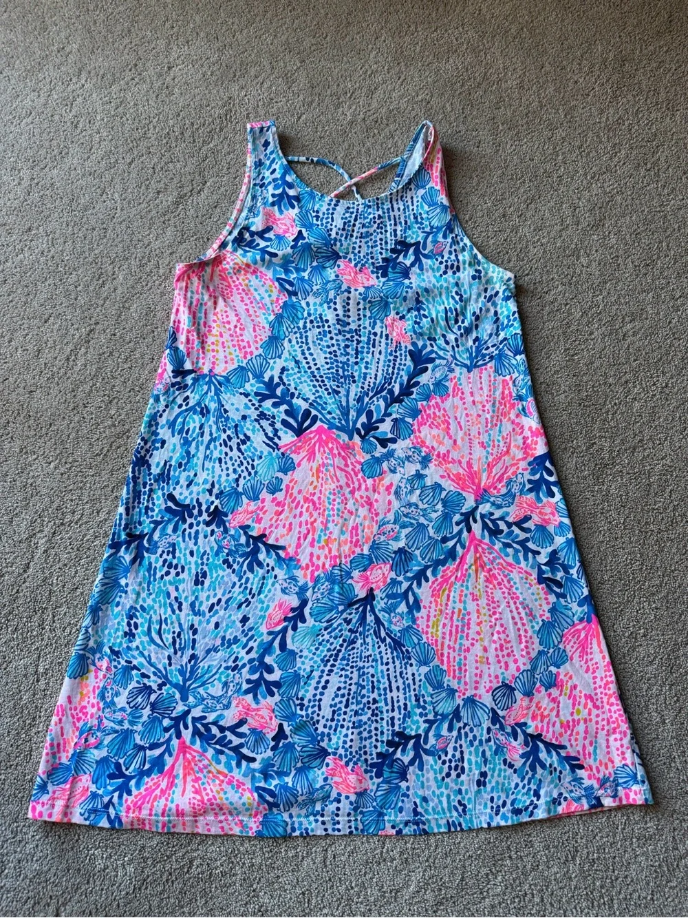 Lily Pulitzer Blue & Pink Floral Sundress small - Picture 2 of 8